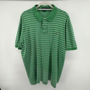 Polo Ralph Lauren Polo Shirt Size XXL Green Striped Short Sleeve Pima Soft Touch